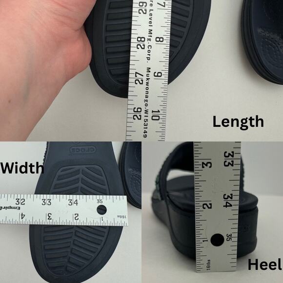 Crocs Navy Blue Monterey Diamante Embellished T-strap Wedge Sandal Sz 6 - Picture 9 of 9